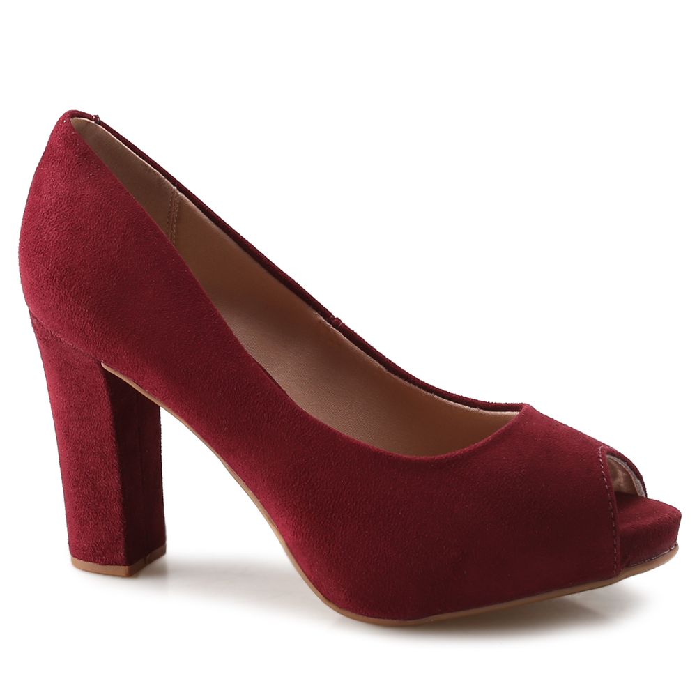Compre Peep Toe Couro Dumond Liso Vinho Dumond Online
